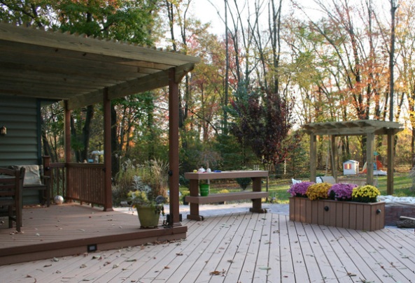 Deck with Pergola and Swing